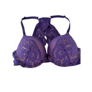 Fredericks of Hollywood Heartthrob Lace Underwire Push Up Racer Back Bra